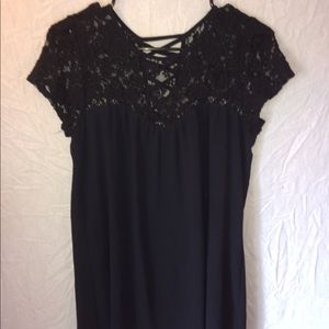 Black lace chiffon dress
